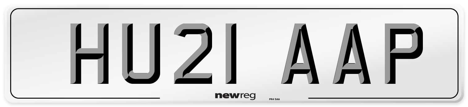 HU21 AAP Number Plate from New Reg